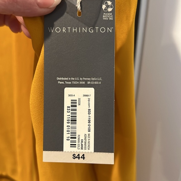 NWT Worthington tie neck blouse - Picture 2 of 3